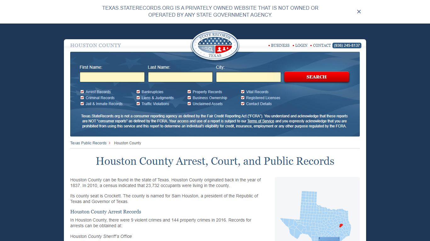 Houston County Arrest, Court, and Public Records