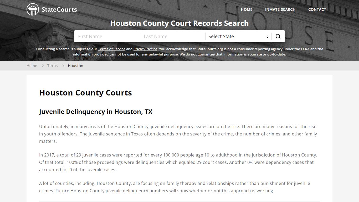 Houston County, TX Courts - Records & Cases - StateCourts