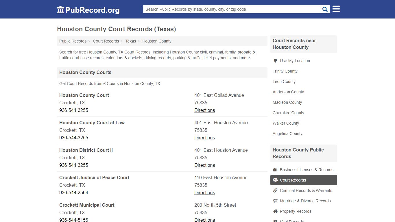 Free Houston County Court Records (Texas Court Records)